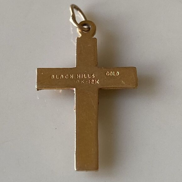 10k &12k Black Hills gold cross pendant - Picture 2 of 4